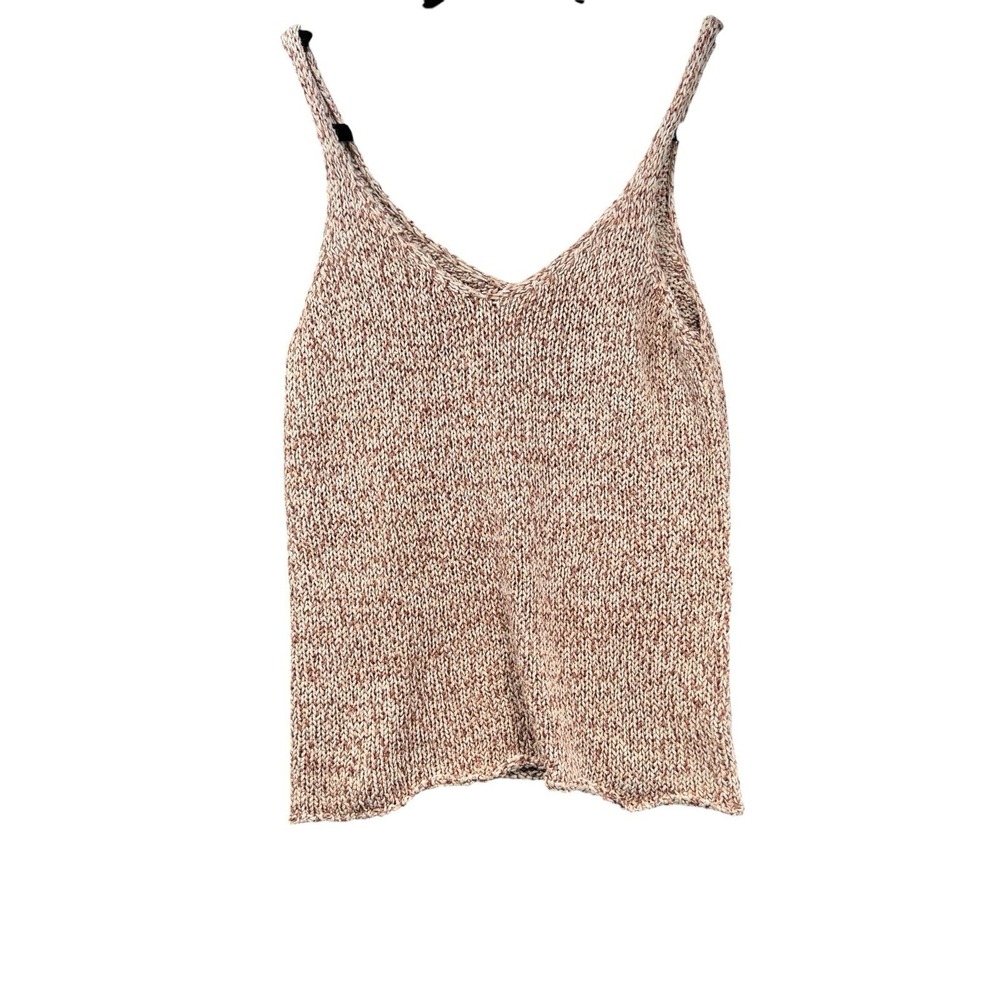 Harper Knit Tank Top Womens S Cream Pink Marled Sweater Cami Boho Festival - Picture 4 of 10